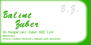 balint zuber business card